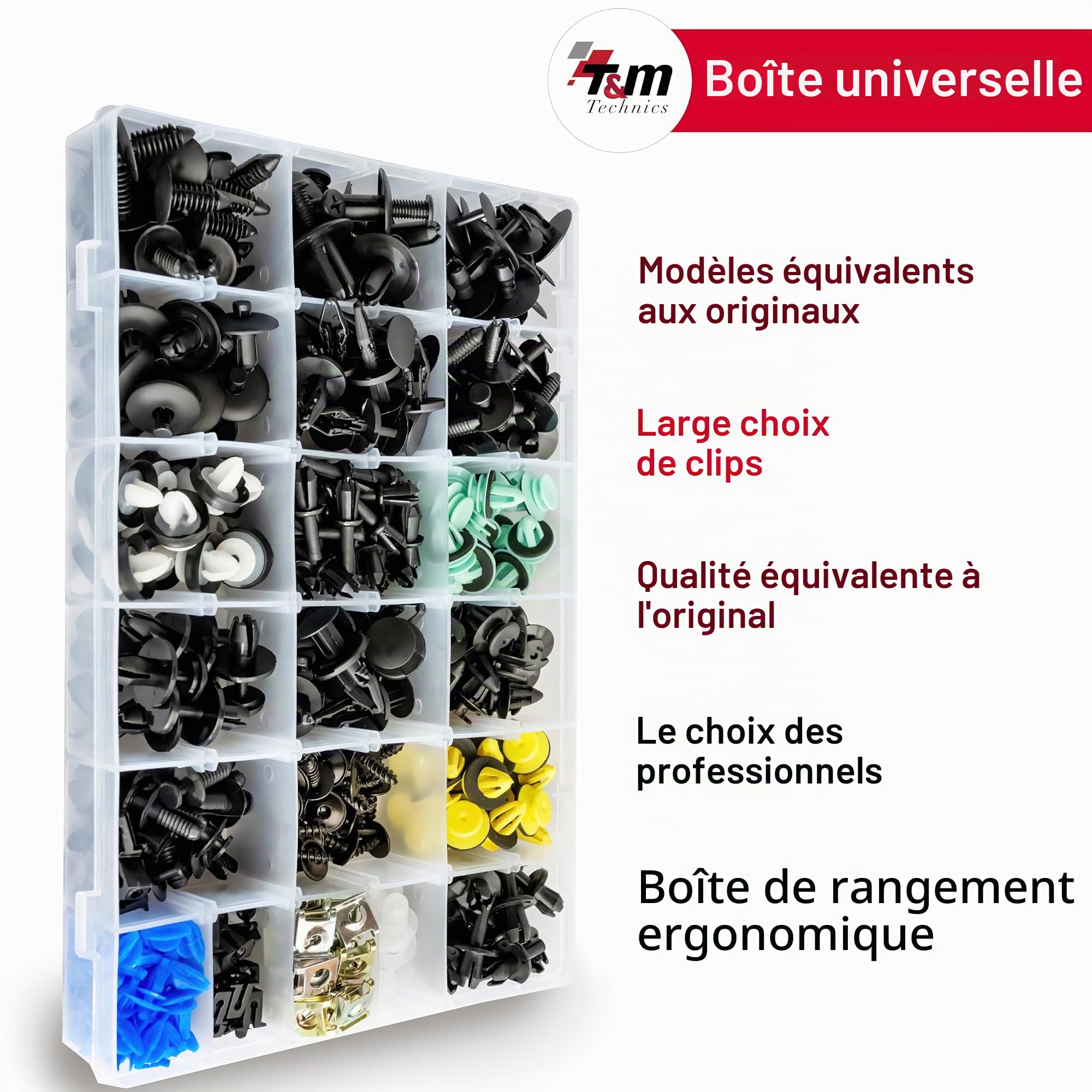 Coffret T&M Technics de 457 clips de carrosserie toutes marques – vue 2