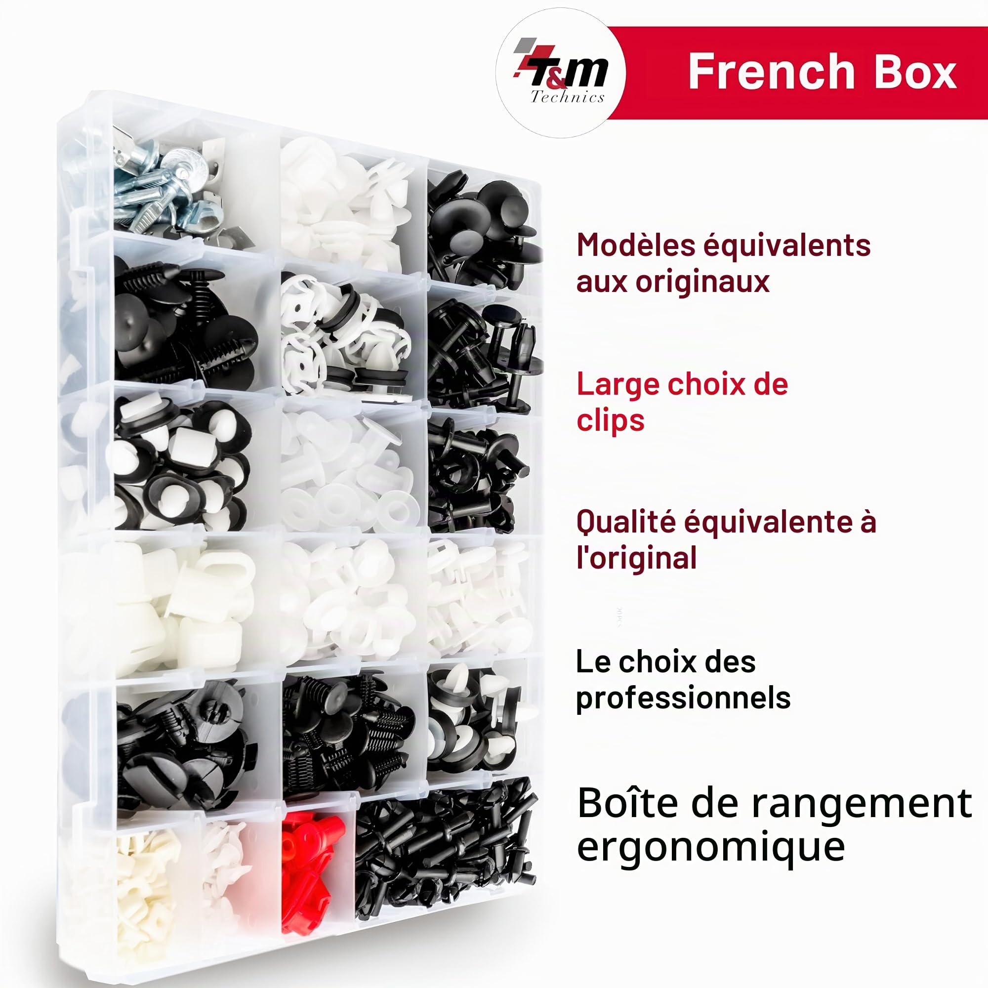 Coffret T&M Technics de 519 clips de carrosserie pour voitures françaises – vue 2