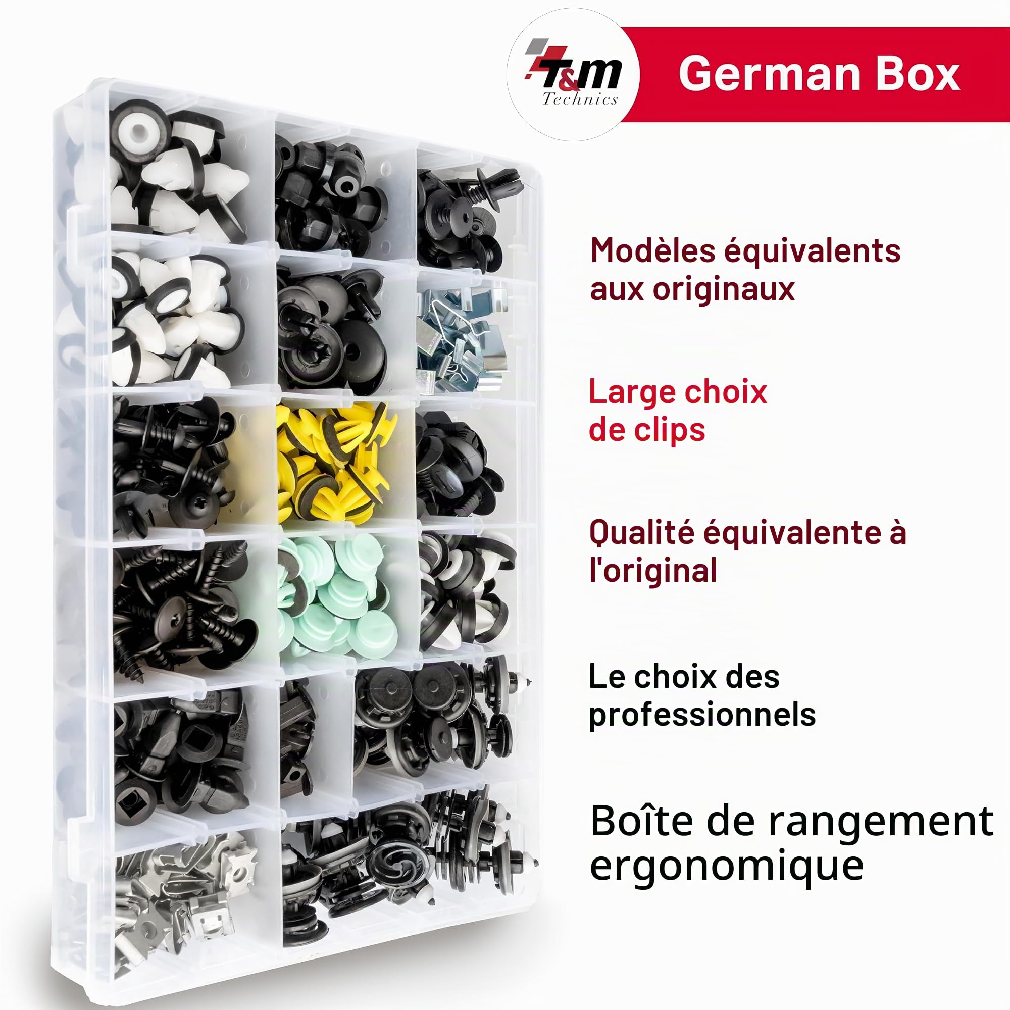 Coffret T&M Technics de 339 clips de carrosserie pour voitures allemandes – vue 2